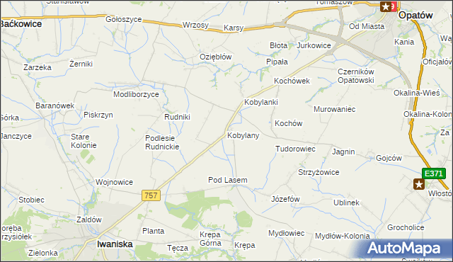 mapa Kobylany gmina Opatów, Kobylany gmina Opatów na mapie Targeo