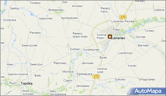 mapa Korzeszynek, Korzeszynek na mapie Targeo