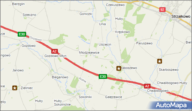 mapa Kościanki gmina Strzałkowo, Kościanki gmina Strzałkowo na mapie Targeo