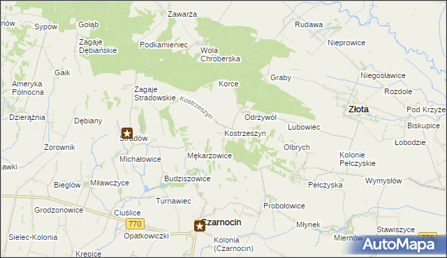 mapa Kostrzeszyn, Kostrzeszyn na mapie Targeo