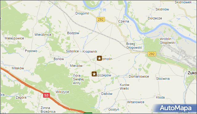 mapa Kromolin, Kromolin na mapie Targeo