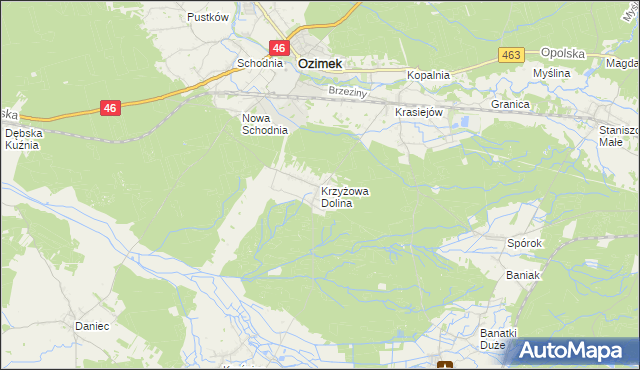mapa Krzyżowa Dolina, Krzyżowa Dolina na mapie Targeo