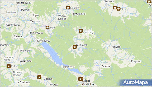 mapa Kunkowa, Kunkowa na mapie Targeo