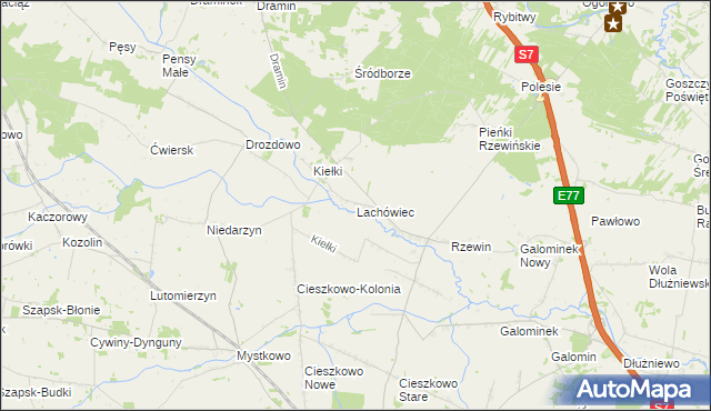 mapa Lachówiec, Lachówiec na mapie Targeo