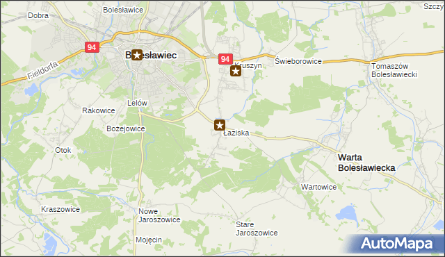 mapa Łaziska gmina Bolesławiec, Łaziska gmina Bolesławiec na mapie Targeo