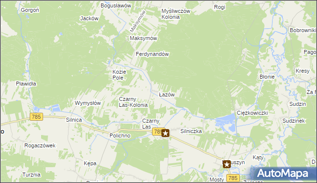 mapa Łazów gmina Żytno, Łazów gmina Żytno na mapie Targeo