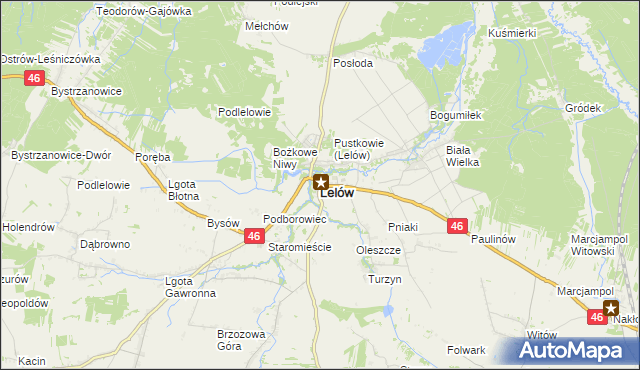 mapa Lelów, Lelów na mapie Targeo