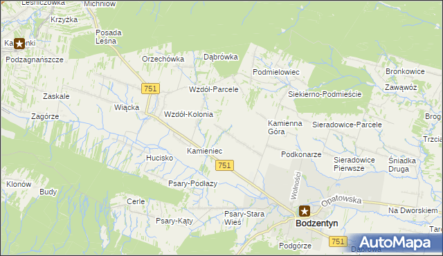 mapa Leśna-Stara Wieś, Leśna-Stara Wieś na mapie Targeo