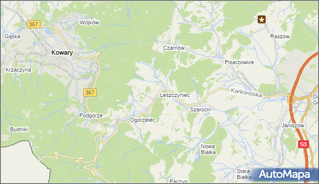 mapa Leszczyniec, Leszczyniec na mapie Targeo
