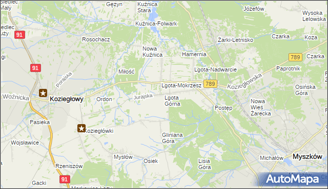 mapa Lgota Górna, Lgota Górna na mapie Targeo