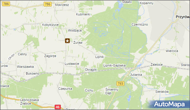 mapa Lipnik gmina Janów, Lipnik gmina Janów na mapie Targeo