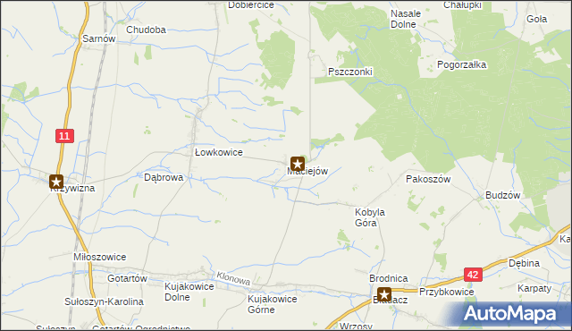 mapa Maciejów gmina Kluczbork, Maciejów gmina Kluczbork na mapie Targeo