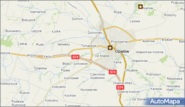 mapa Marcinkowice gmina Opatów, Marcinkowice gmina Opatów na mapie Targeo