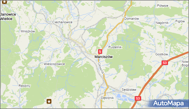 mapa Marciszów, Marciszów na mapie Targeo