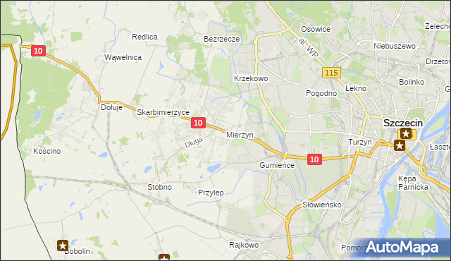 mapa Mierzyn gmina Dobra (Szczecińska), Mierzyn gmina Dobra (Szczecińska) na mapie Targeo