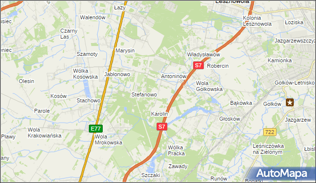 mapa Mieszkowo gmina Piaseczno, Mieszkowo gmina Piaseczno na mapie Targeo