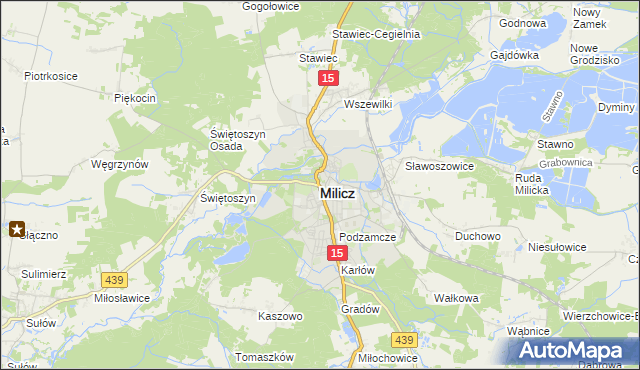 mapa Milicz, Milicz na mapie Targeo