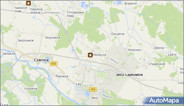 mapa Miłoszyce, Miłoszyce na mapie Targeo