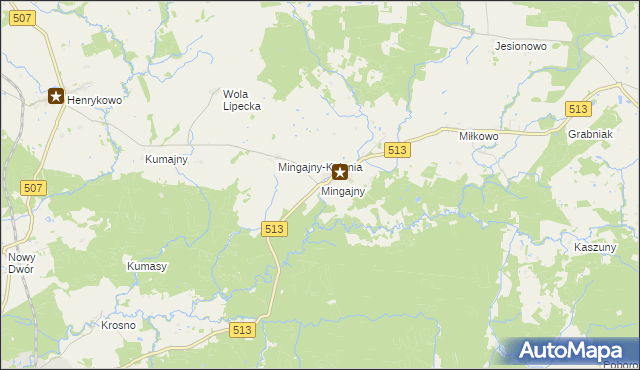 mapa Mingajny, Mingajny na mapie Targeo