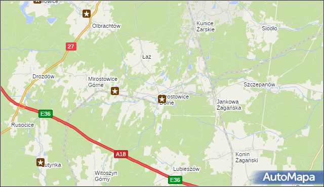 mapa Mirostowice Dolne, Mirostowice Dolne na mapie Targeo