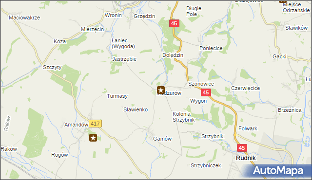 mapa Modzurów, Modzurów na mapie Targeo