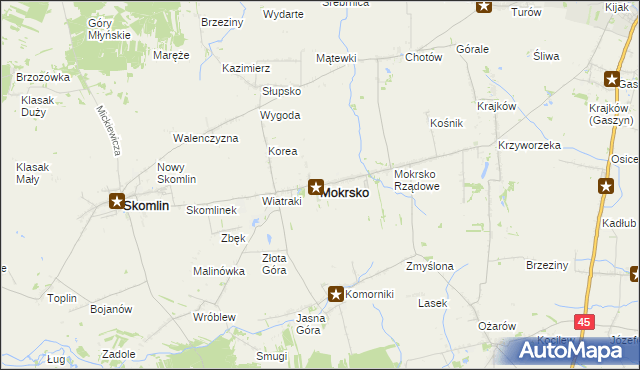 mapa Mokrsko, Mokrsko na mapie Targeo
