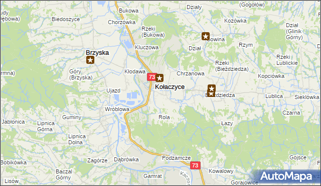 mapa Nawsie Kołaczyckie, Nawsie Kołaczyckie na mapie Targeo