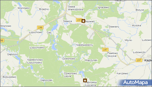 mapa Niedźwiedziny, Niedźwiedziny na mapie Targeo