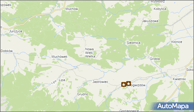 mapa Nowa Wieś Mała gmina Paszowice, Nowa Wieś Mała gmina Paszowice na mapie Targeo