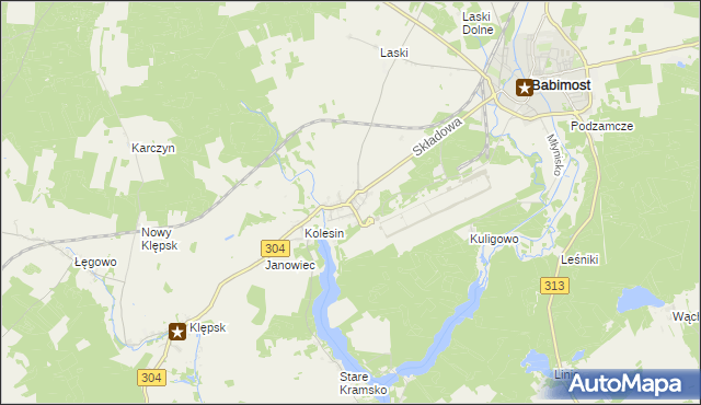 mapa Nowe Kramsko, Nowe Kramsko na mapie Targeo