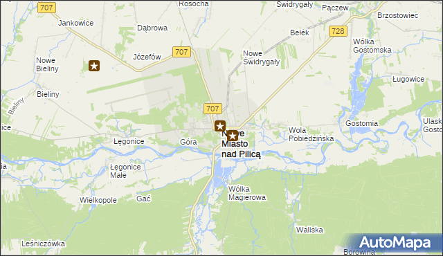 mapa Nowe Miasto nad Pilicą, Nowe Miasto nad Pilicą na mapie Targeo