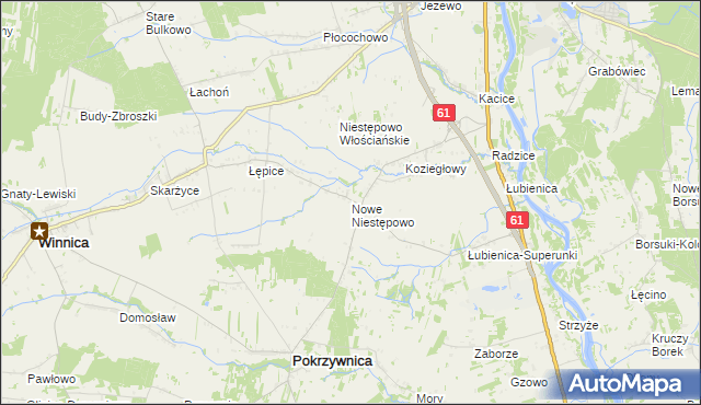 mapa Nowe Niestępowo, Nowe Niestępowo na mapie Targeo