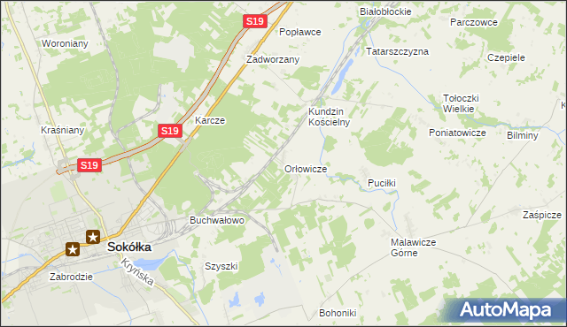 mapa Orłowicze, Orłowicze na mapie Targeo