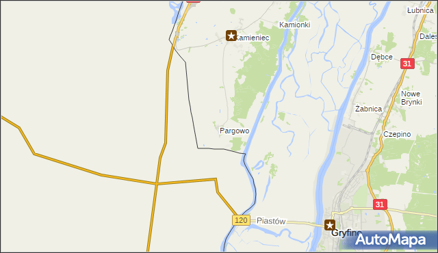 mapa Pargowo, Pargowo na mapie Targeo