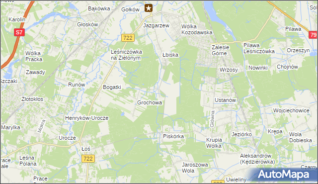 mapa Pęchery, Pęchery na mapie Targeo