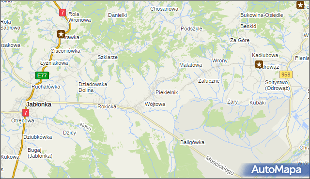 mapa Piekielnik, Piekielnik na mapie Targeo