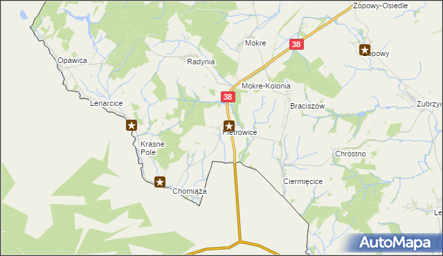 mapa Pietrowice, Pietrowice na mapie Targeo