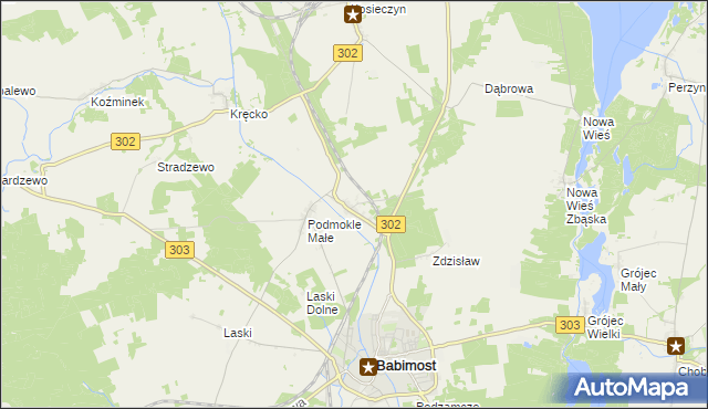 mapa Podmokle Wielkie, Podmokle Wielkie na mapie Targeo