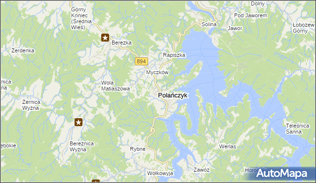 mapa Polańczyk, Polańczyk na mapie Targeo