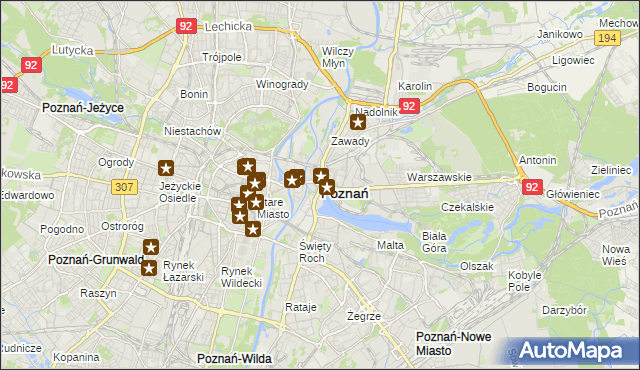 mapa Poznania, Poznań na mapie Targeo