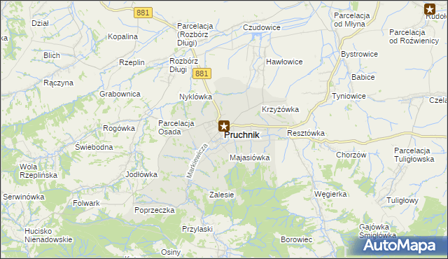 mapa Pruchnik powiat jarosławski, Pruchnik powiat jarosławski na mapie Targeo
