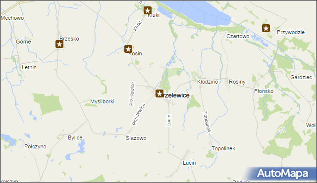 mapa Przelewice powiat pyrzycki, Przelewice powiat pyrzycki na mapie Targeo