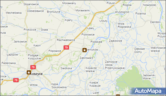 mapa Przemyków, Przemyków na mapie Targeo