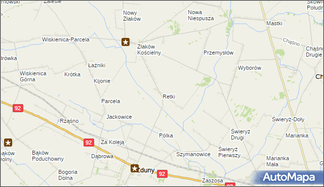 mapa Retki, Retki na mapie Targeo