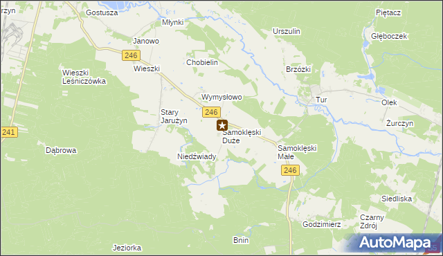 mapa Samoklęski Duże, Samoklęski Duże na mapie Targeo