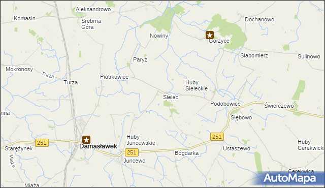 mapa Sielec gmina Żnin, Sielec gmina Żnin na mapie Targeo