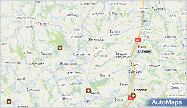 mapa Sierockie, Sierockie na mapie Targeo