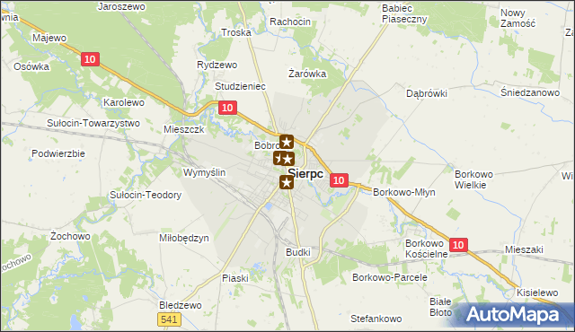mapa Sierpc, Sierpc na mapie Targeo
