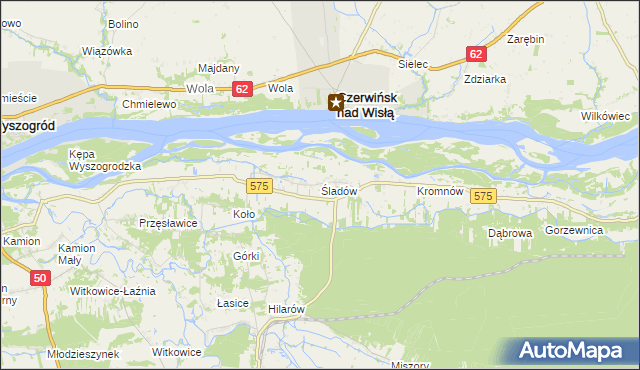 mapa Śladów gmina Brochów, Śladów gmina Brochów na mapie Targeo