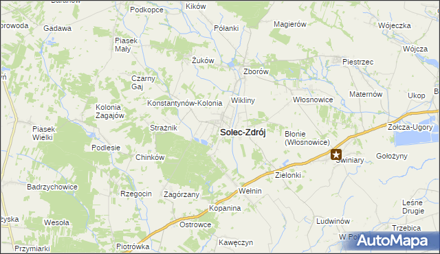 mapa Solec-Zdrój, Solec-Zdrój na mapie Targeo